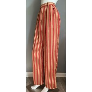 vintage J Crew : striped rayon high rise wide leg pants
